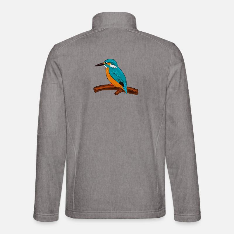 eisvogel vogel bunt - Unisex Softshelljacke - Grau meliert