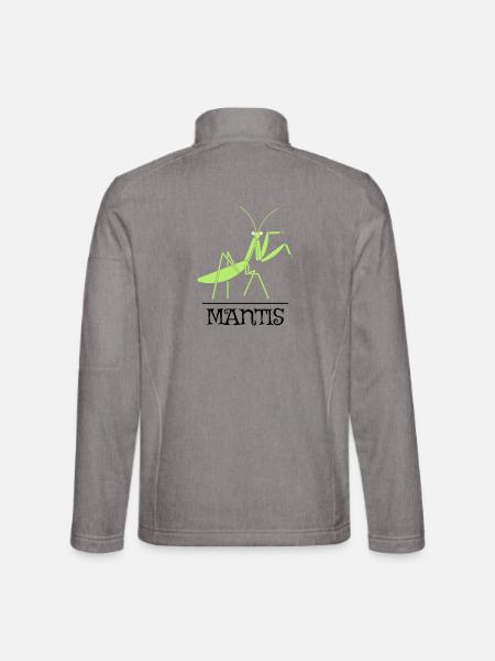 Gottesanbeterin – Illustration für Naturfreunde - Unisex Softshelljacke - Grau meliert
