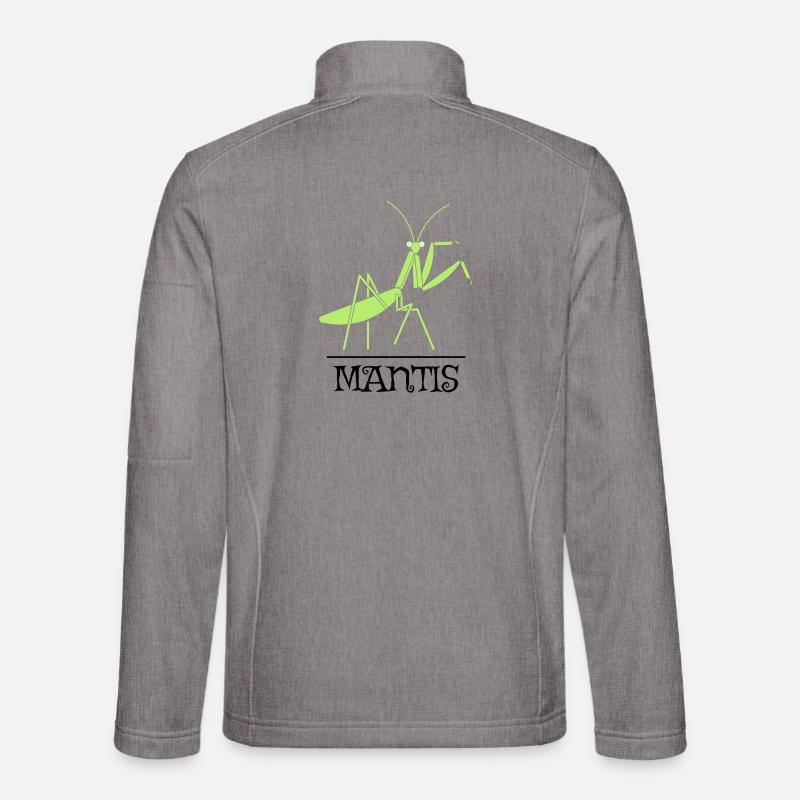 Mantis Gottesanbeterin Insekt Design - Unisex Softshelljacke - Grau meliert
