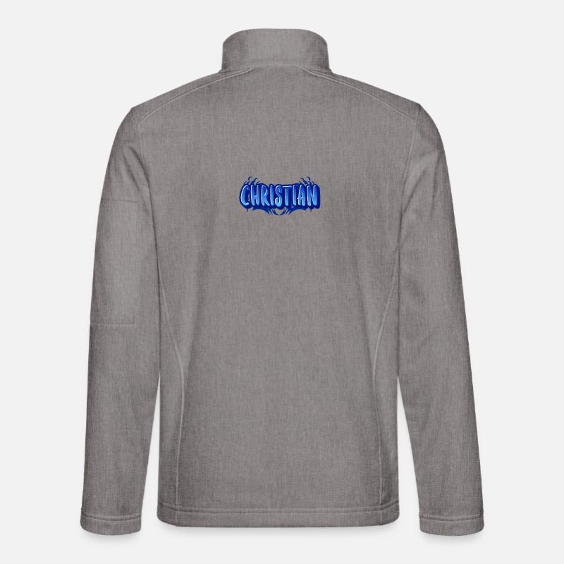 Design with first name Christian - Unisex Softshell Jacket - heather grey