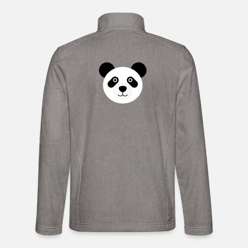 Ours panda tête de panda - Veste en tissu softshell Unisexe - gris chiné