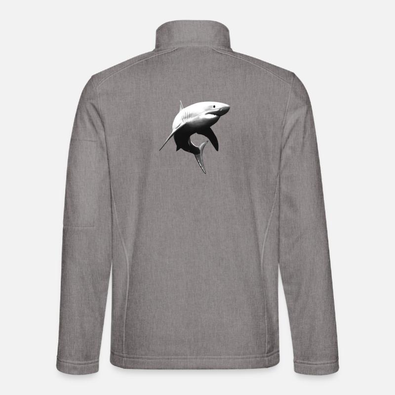 Großer Weißer Hai - Unisex Softshelljacke - Grau meliert