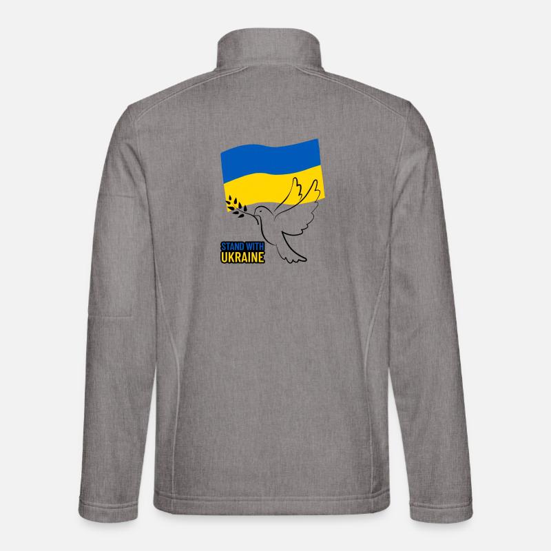 Ukraine Flagge mit Flügeldesign - Unisex Softshelljacke - Grau meliert