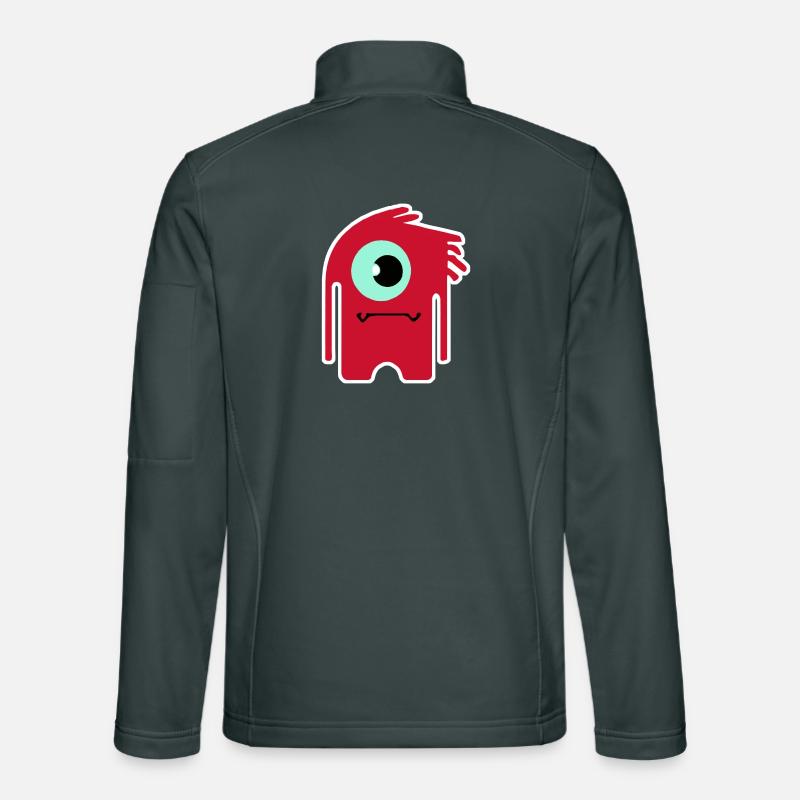 Red Cyclops Monster | Funny Chibi Alien  Unisex Softshell Jacket