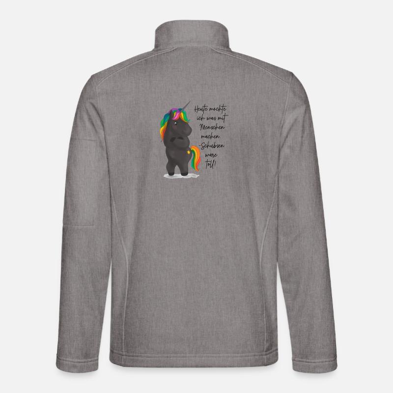 Einhorndrache mit Regenbogenmähne - Unisex Softshelljacke - Grau meliert