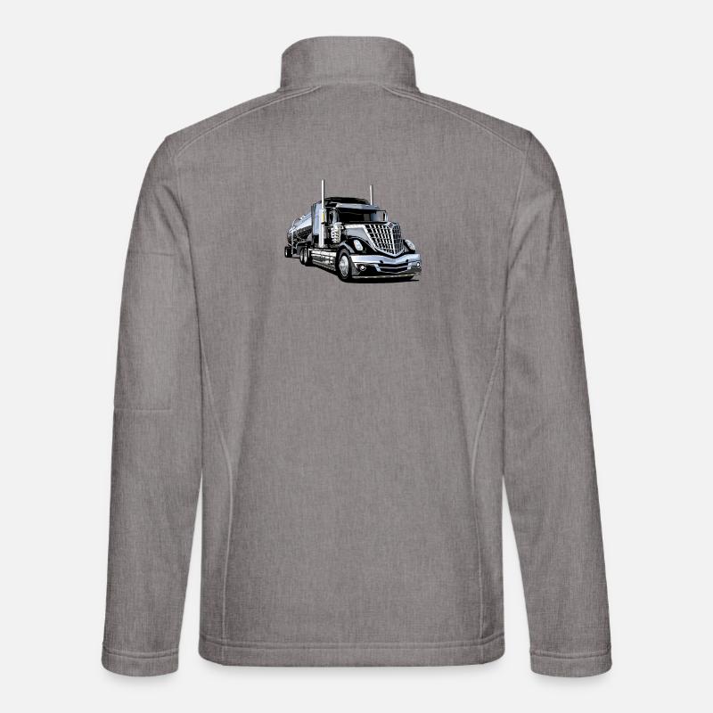 Sattelschlepper aus Chrom und PS - Unisex Softshelljacke - Grau meliert