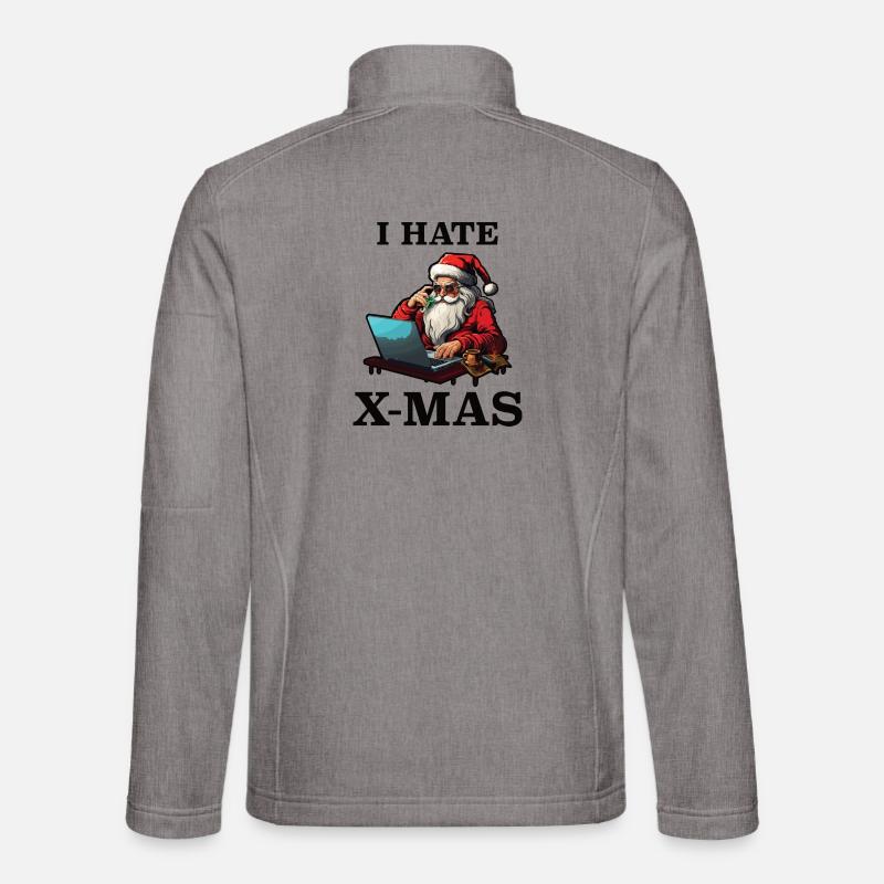 Tech-Weihnachtsmann hasst Weihnachten - Unisex Softshelljacke - Grau meliert