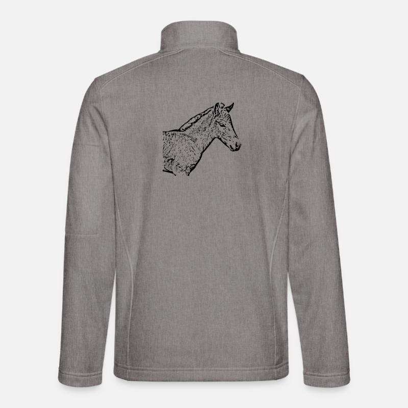 Pferde T-shirt Geschenk Reiter  - Unisex Softshelljacke - Grau meliert
