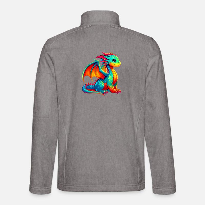 Drache - Unisex Softshelljacke - Grau meliert