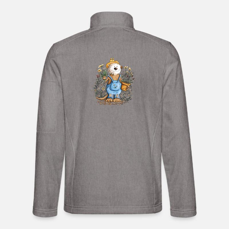 Lustiger Otter Gärtner Garten - Unisex Softshelljacke - Grau meliert