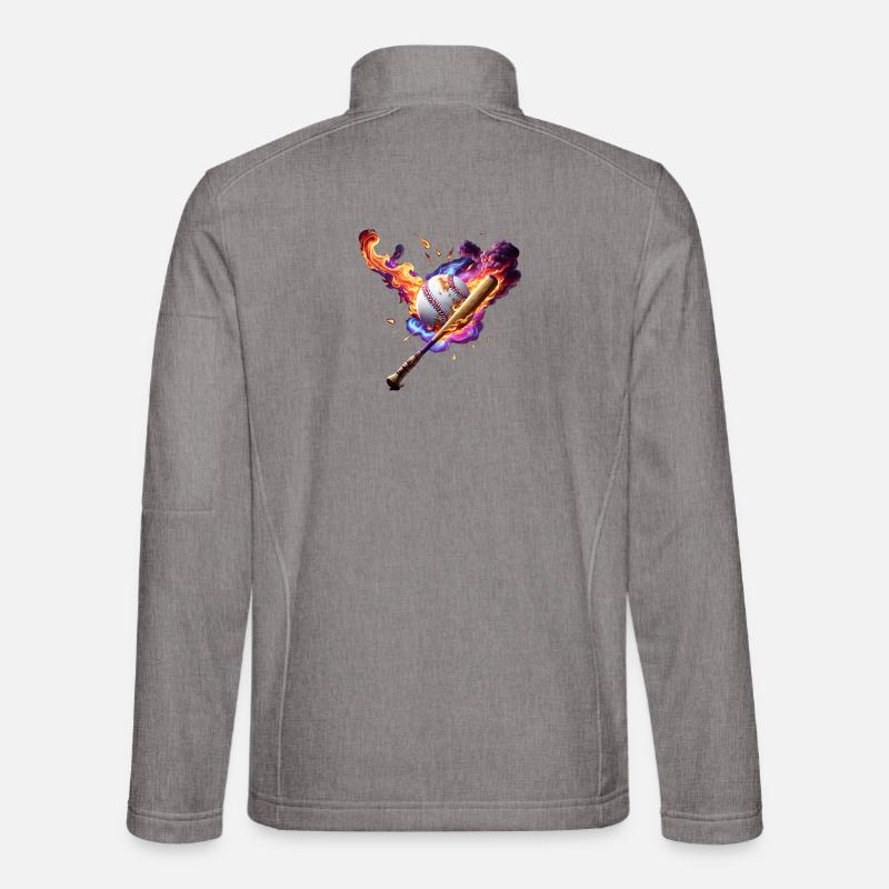Baseball on fire. - Unisex Softshell Jacket - heather grey