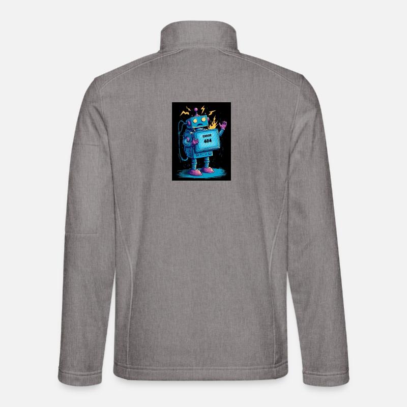 404 Bot – Gehirn nicht gefunden - Unisex Softshelljacke - Grau meliert