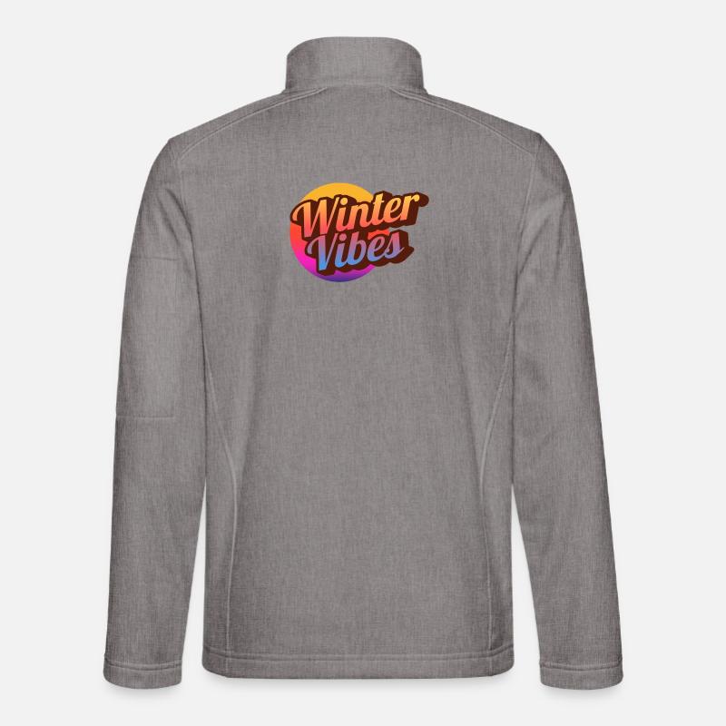 Winter Vibes Retro Gradient - Unisex Softshelljacke - Grau meliert