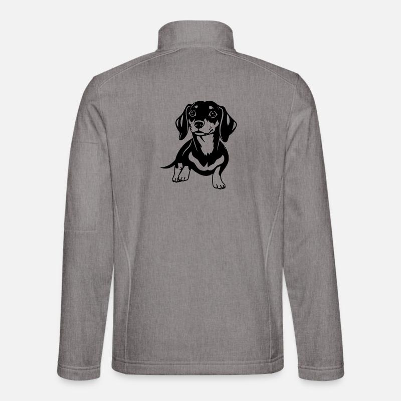 dachshund - Unisex Softshell Jacket - heather grey