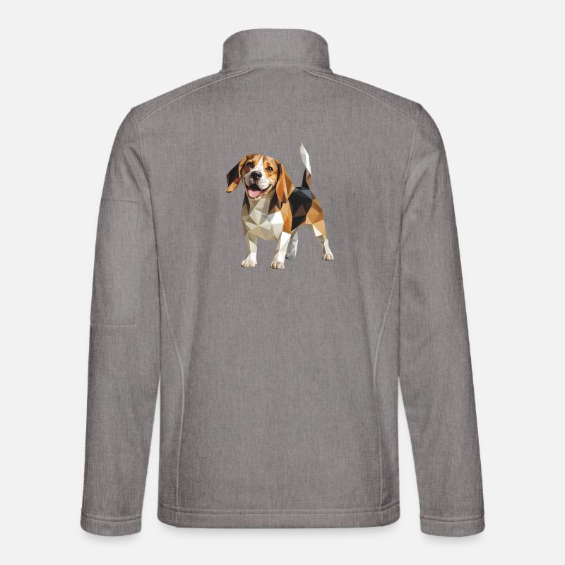 Beagle - Cooles Low Poly Logo - Unisex Softshelljacke - Grau meliert