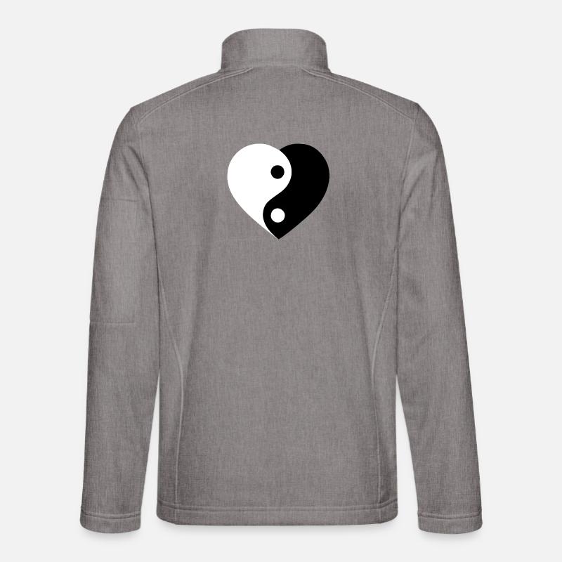 Yin and Yang Love Version :) - Unisex Softshell Jacket - heather grey