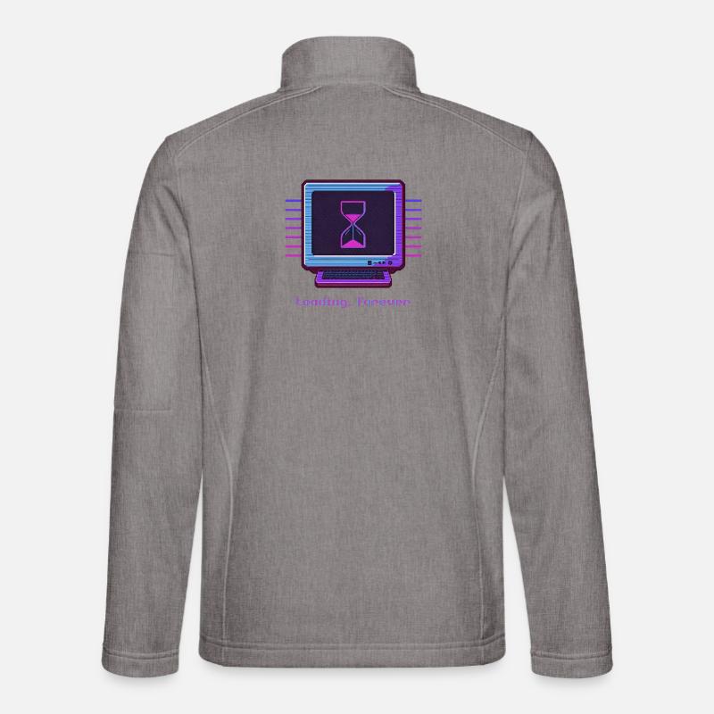 Forever Loading Retro PC Neon Design - Unisex Softshell Jacket - heather grey