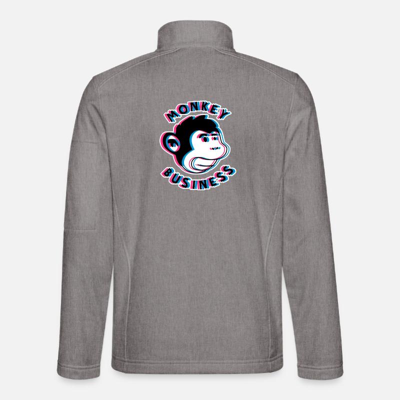 Monkey Business 3D – Urban Monkey Art - Unisex Softshell Jacket - heather grey