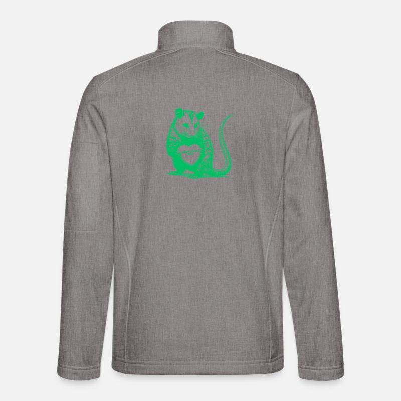 Absolutely Not Opossum Funny Valentine Heart - Unisex Softshell Jacket - heather grey
