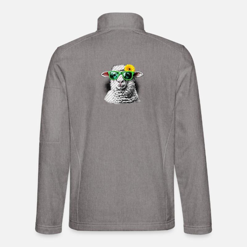 Modern Sheep – Flower Gerbera Sunglasses Art - Unisex Softshell Jacket - heather grey