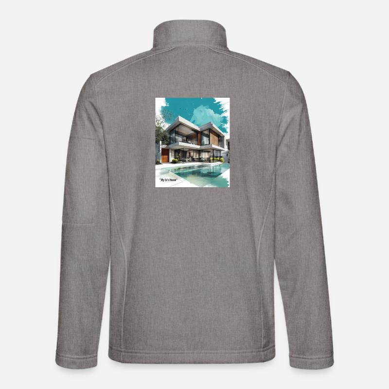 Ex's Modern Villa by Pool - Unisex Softshell Jacket - heather grey
