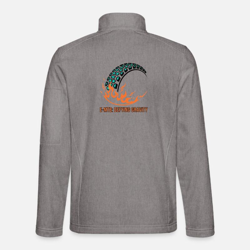 E-MTB Defying Gravity Flame Tire - Unisex Softshell Jacket - heather grey