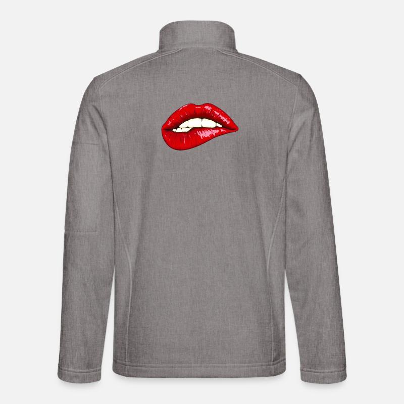 Expressive lips with shine - Unisex Softshell Jacket - heather grey
