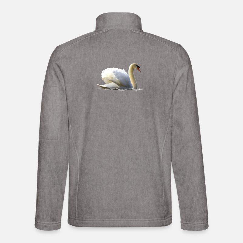 Elegant swan with wing details - Unisex Softshell Jacket - heather grey