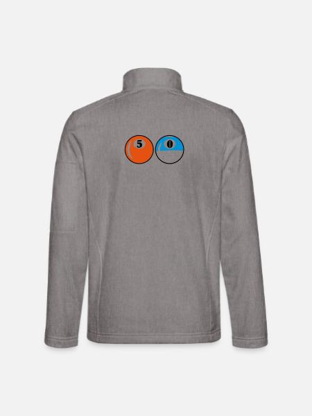 Boules de billard - 50 ans anniversaire - Veste en tissu softshell Unisexe - gris chiné - Dos