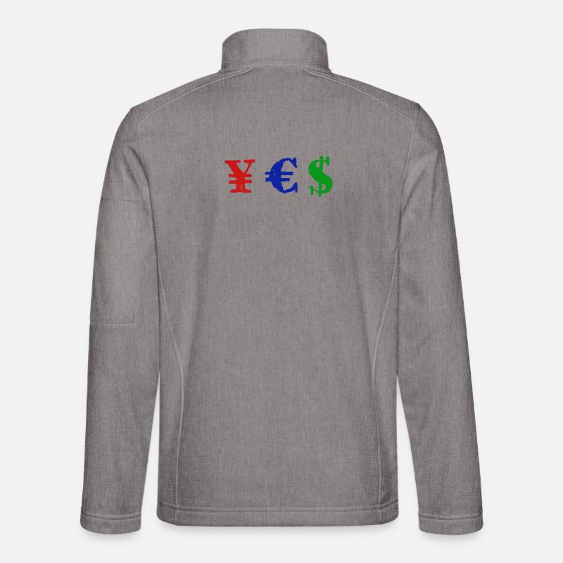 Yen Euro Dollar - YES - Unisex Softshell Jacket - heather grey