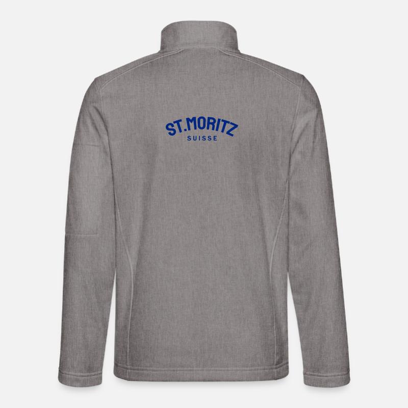St. Moritz - Suisse - Schweiz - Swiss - Unisex Softshelljacke - Grau meliert