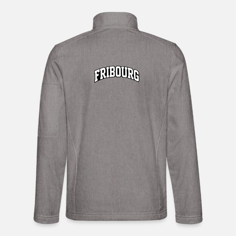 Fribourg Arch Schriftzug - Unisex Softshelljacke - Grau meliert