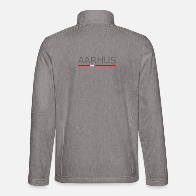 Aarhus - Denmark Flag - Denmark - Scandinavia - Unisex Softshell Jacket - heather grey