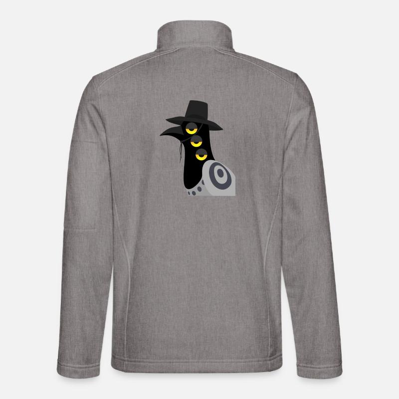 Dämonischer Vogel skeptisch - Unisex Softshelljacke - Grau meliert