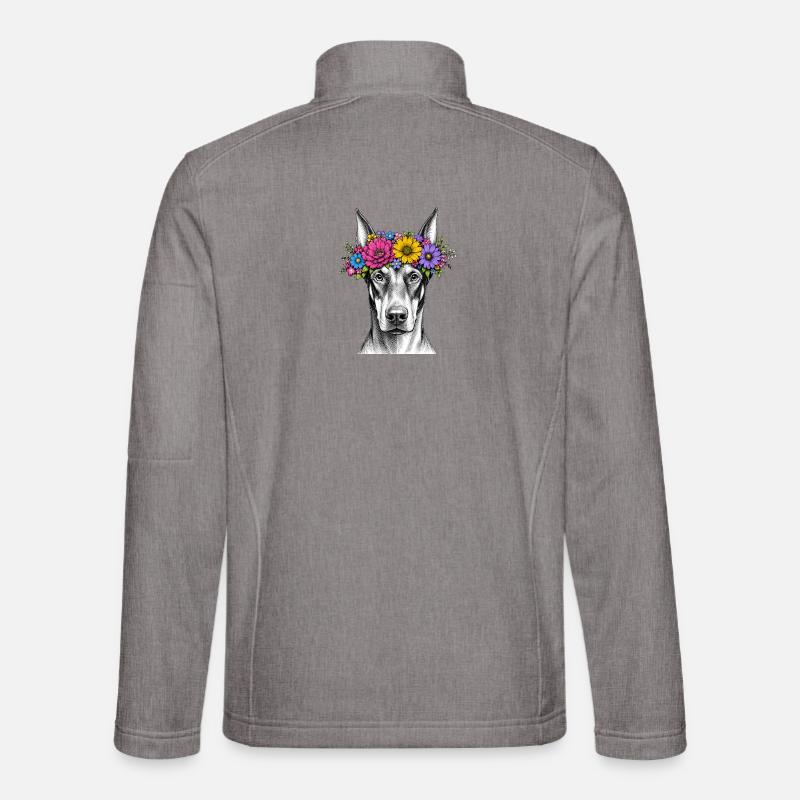 Hund mit Blumenkrone Unisex Softshelljacke
