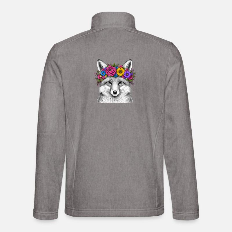 Fuchskopf mit Blumenkranz Unisex Softshelljacke