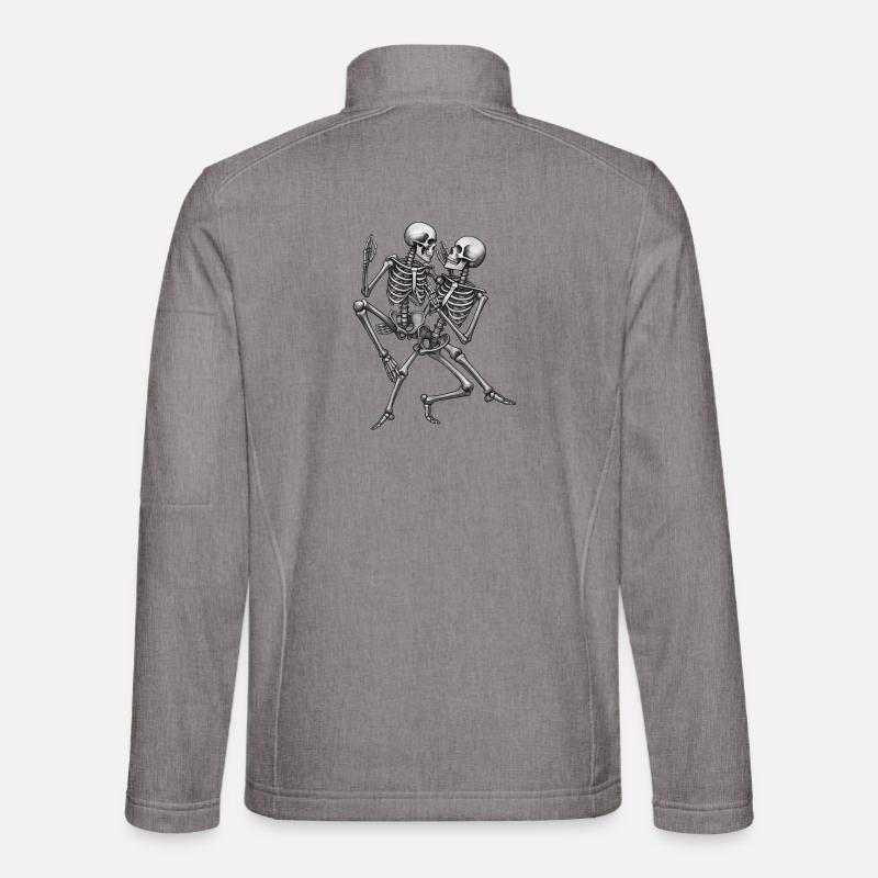 SKELETONS DANCER #3 - black & white - Unisex Softshell Jacket - heather grey