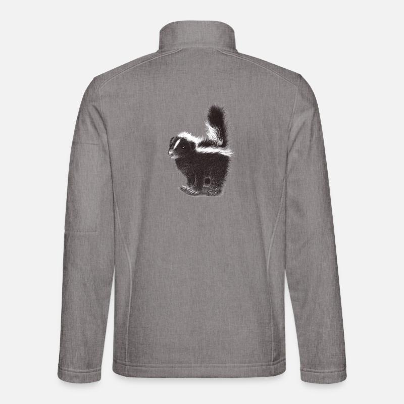 Cute cool skunk - Unisex Softshell Jacket - heather grey