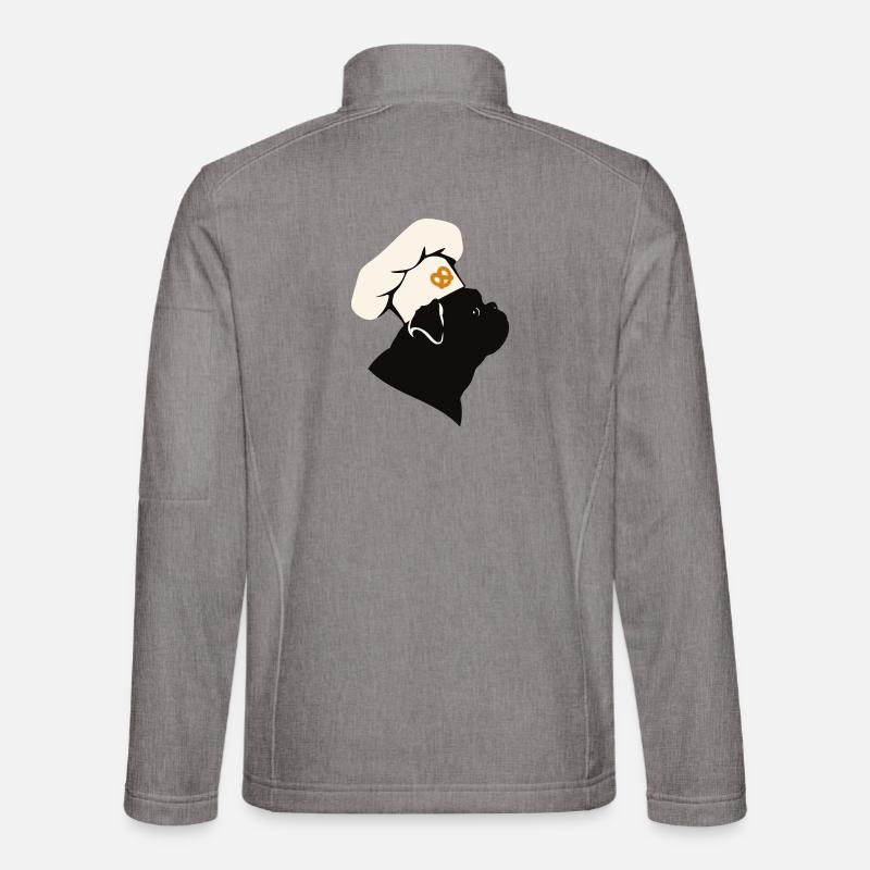 Minimalistischer Bäcker Hund mit Mütze Unisex Softshelljacke