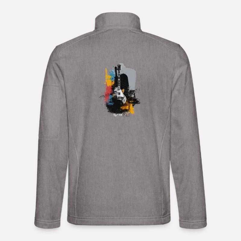 Grunge Guitar – Rock Art & Music Splash - Unisex Softshell Jacket - heather grey