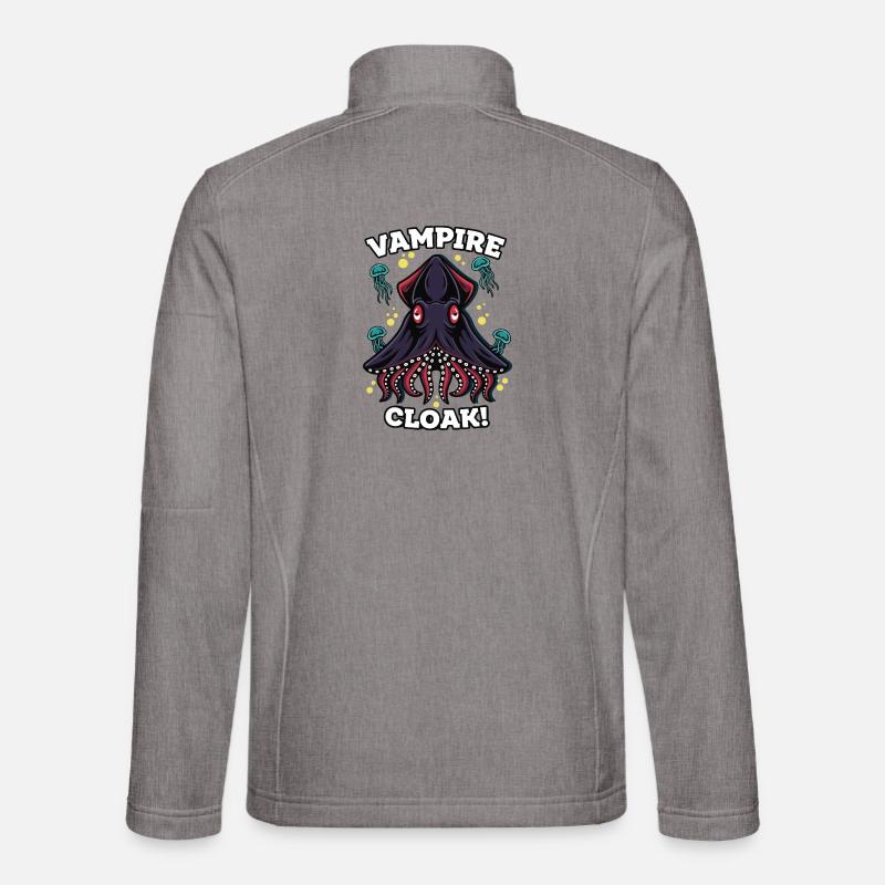 Humor Squid Vampire Cloak Abyss - Unisex Softshell Jacket - heather grey