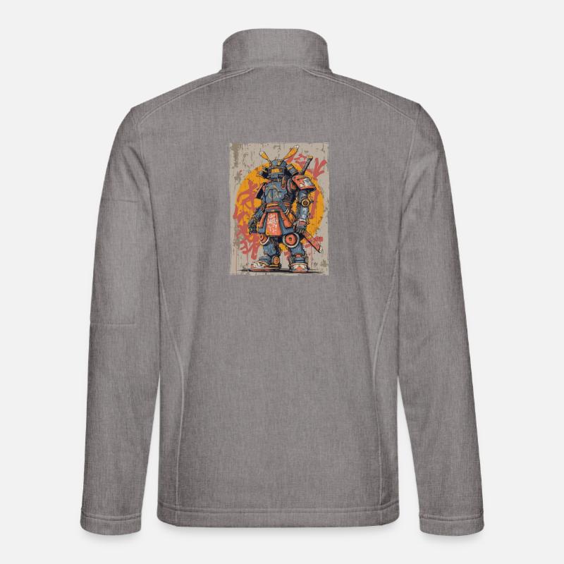 Mechanical Samurai Street Art - Unisex Softshell Jacket - heather grey