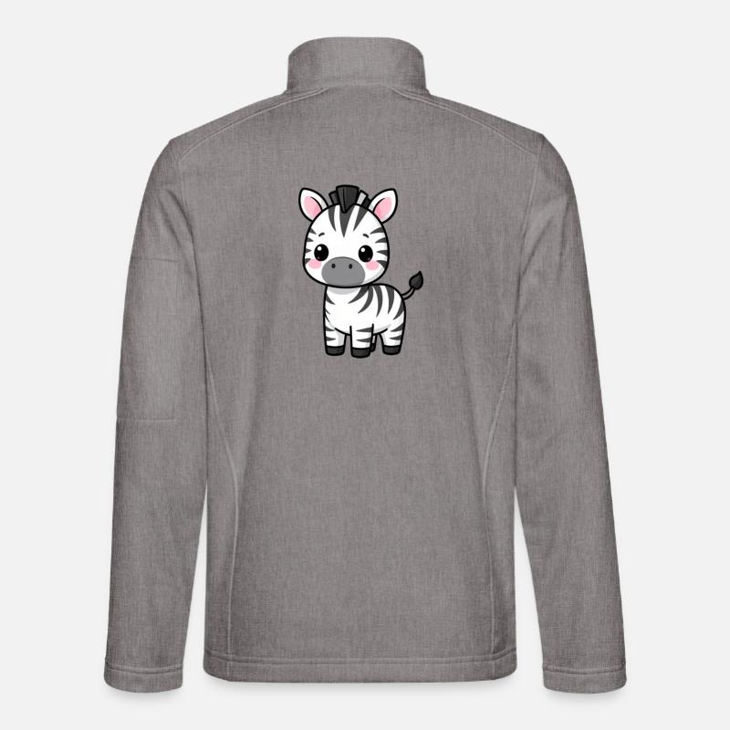 Cute kawaii zebra gift - Unisex Softshell Jacket - heather grey