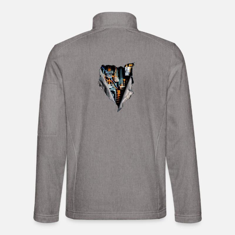Synthetic Layer 01 Inner Circuitry - Unisex Softshell Jacket - heather grey