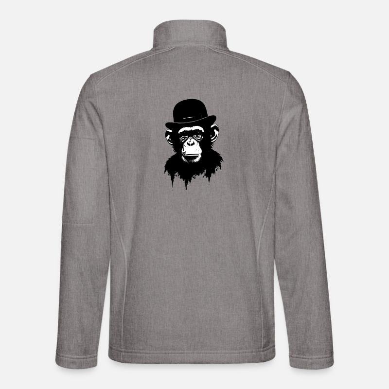 Monkey with bowler hat - Unisex Softshell Jacket - heather grey