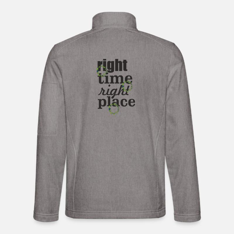 right time right place - Unisex Softshelljacke - Grau meliert