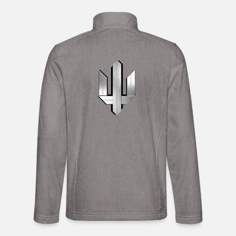 Ukraine Wappen - Unisex Softshelljacke - Grau meliert