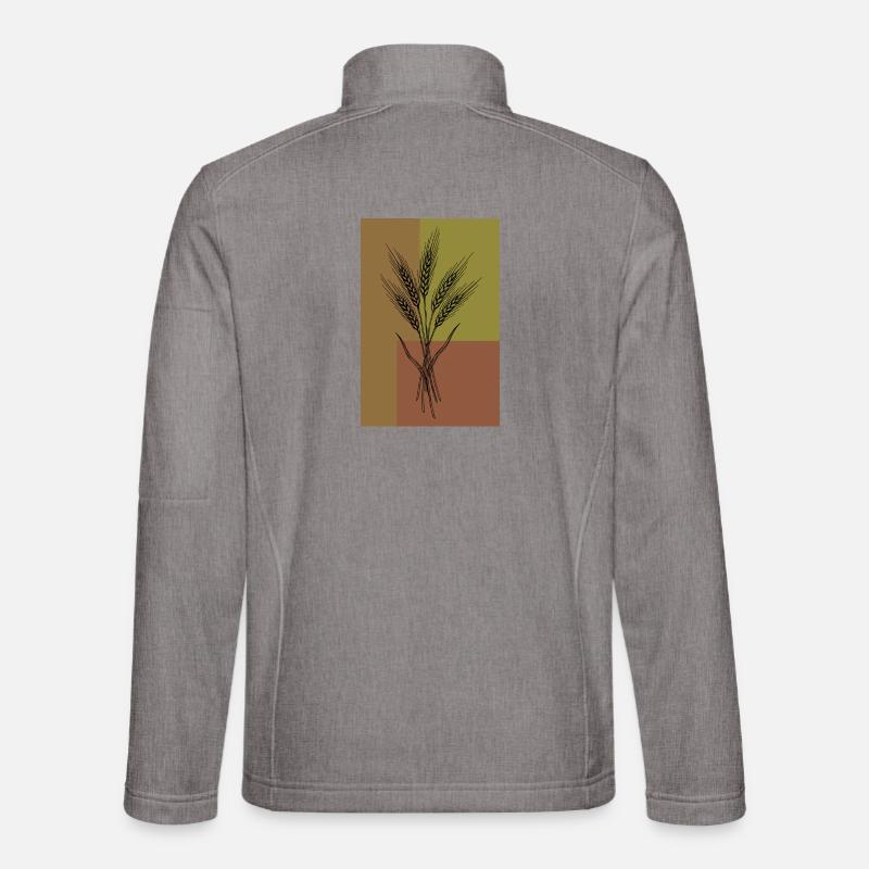 Weizen Ähren Line Art – Botanisches Design Unisex Softshelljacke