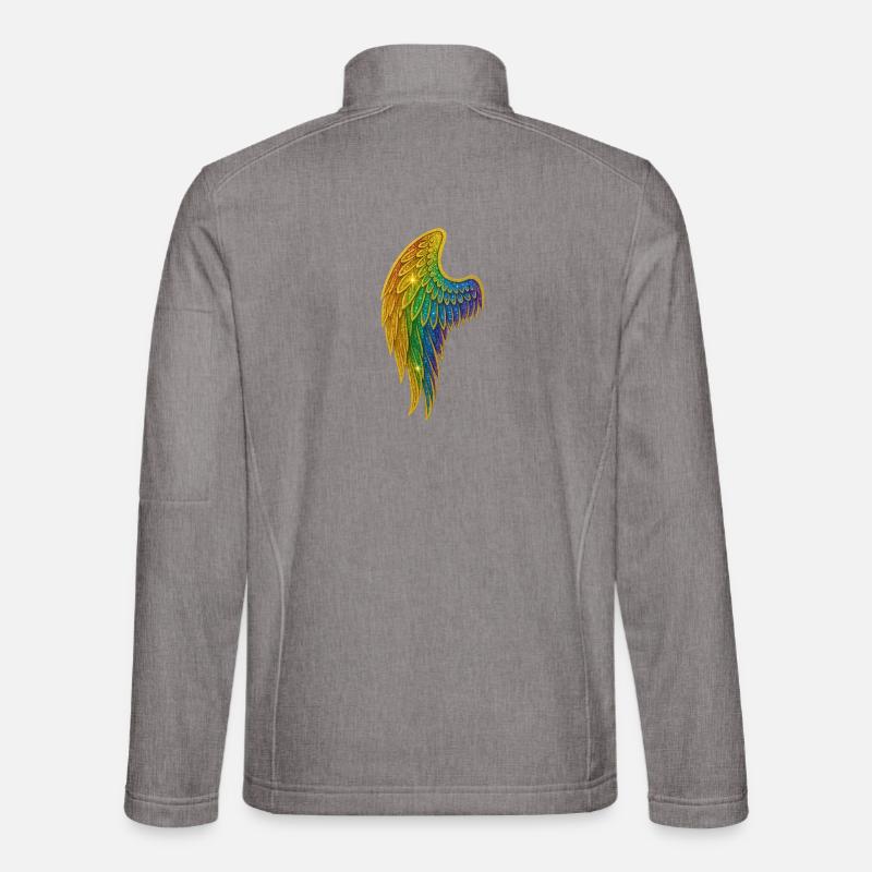 Regenbogen Glitzer Flügel - Unisex Softshelljacke - Grau meliert