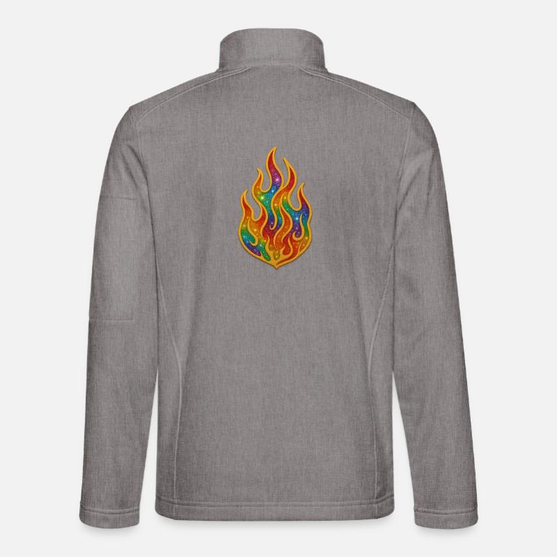 Regenbogenfeuer Patch - Unisex Softshelljacke - Grau meliert